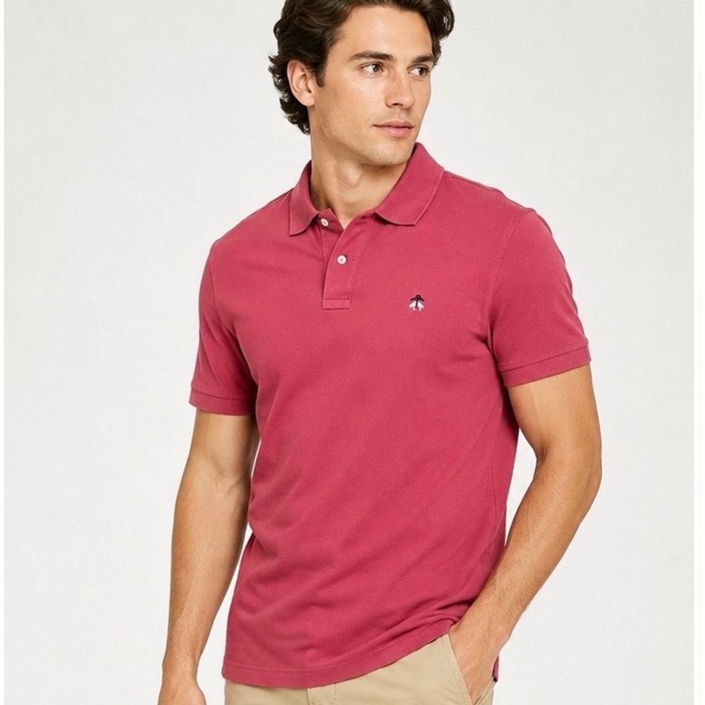 Brooks Brothers 1818 Performance Polo Shirt Mens XL Slim Fit Pink‎ Cotton Pique
